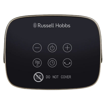 Russell Hobbs, RHCH2001G, 1.5kW Oscillating Ceramic Heater in Black and Gold, Square Design