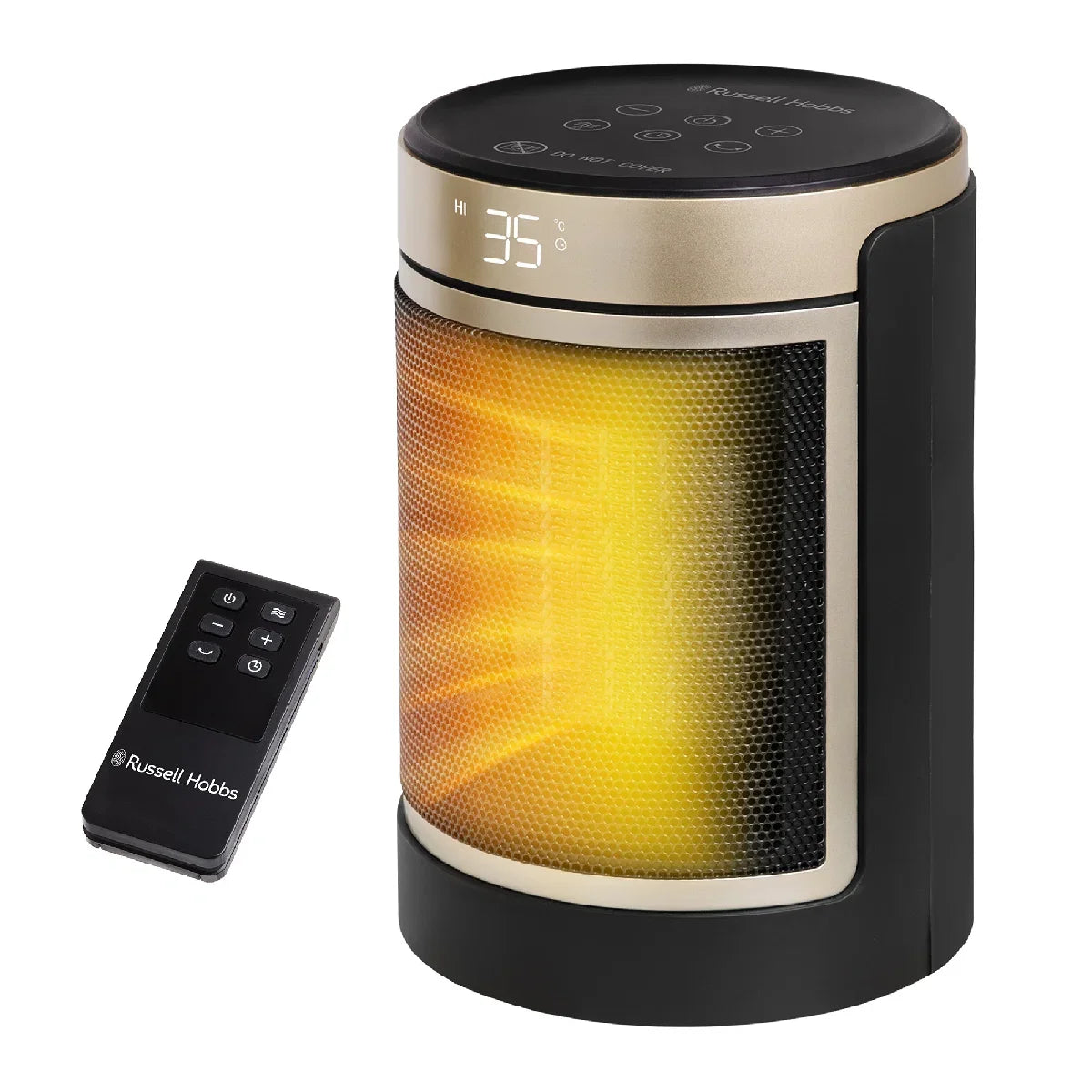 Russell Hobbs RHCH2002G 1.5kW Oscillating Ceramic Heater in Black and Gold
