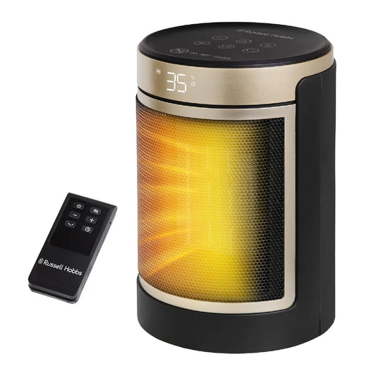 Russell Hobbs RHCH2002G 1.5kW Oscillating Ceramic Heater in Black and Gold