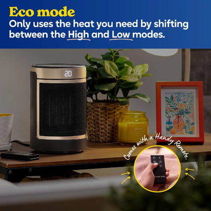 Russell Hobbs RHCH2002G 1.5kW Oscillating Ceramic Heater in Black and Gold