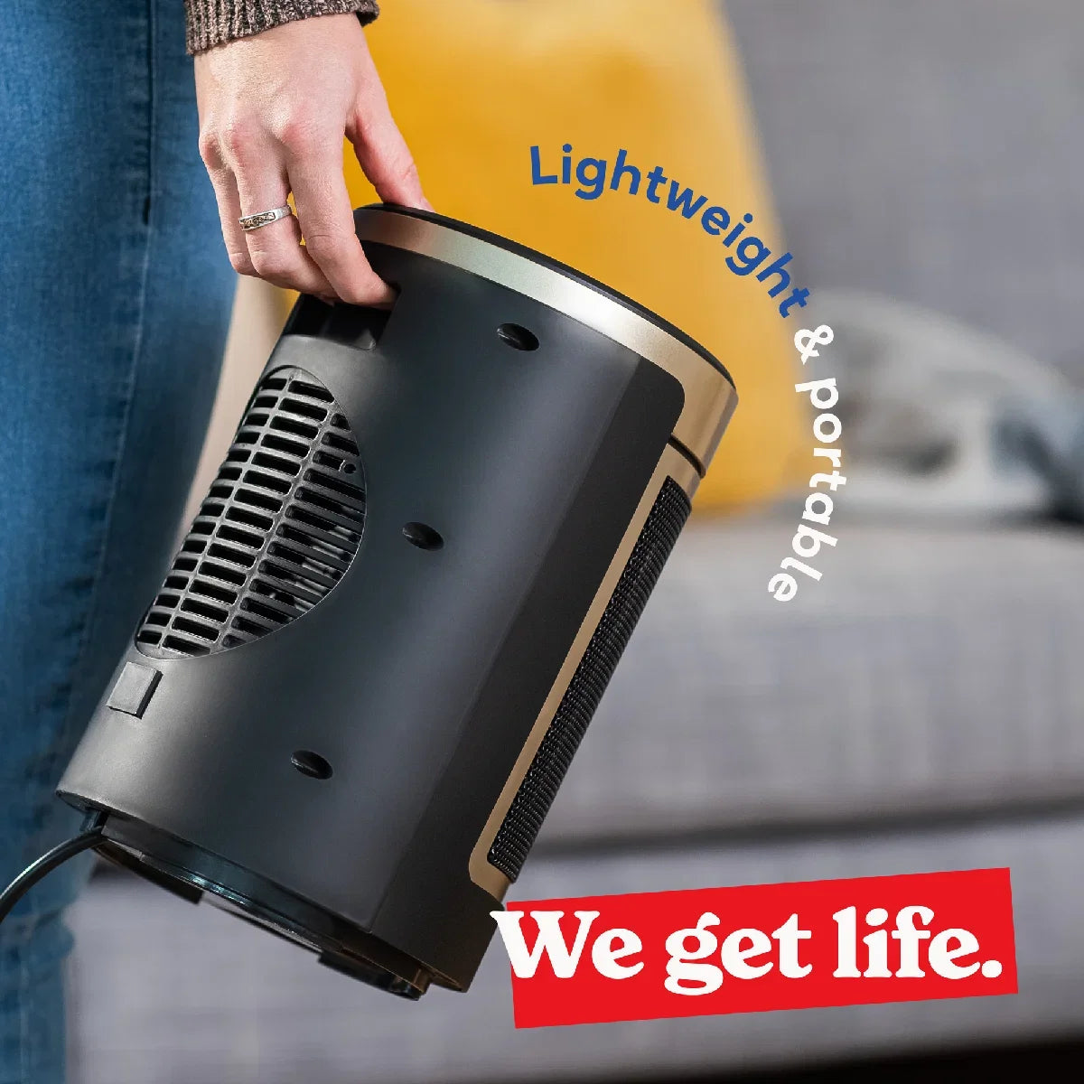 Russell Hobbs RHCH2002G 1.5kW Oscillating Ceramic Heater in Black and Gold