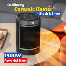 Russell Hobbs RHCH2002S 1.5kW Oscillating Ceramic Heater in Black and Silver