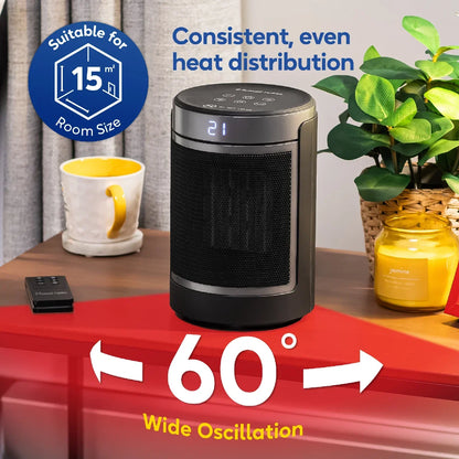 Russell Hobbs RHCH2002S 1.5kW Oscillating Ceramic Heater in Black and Silver