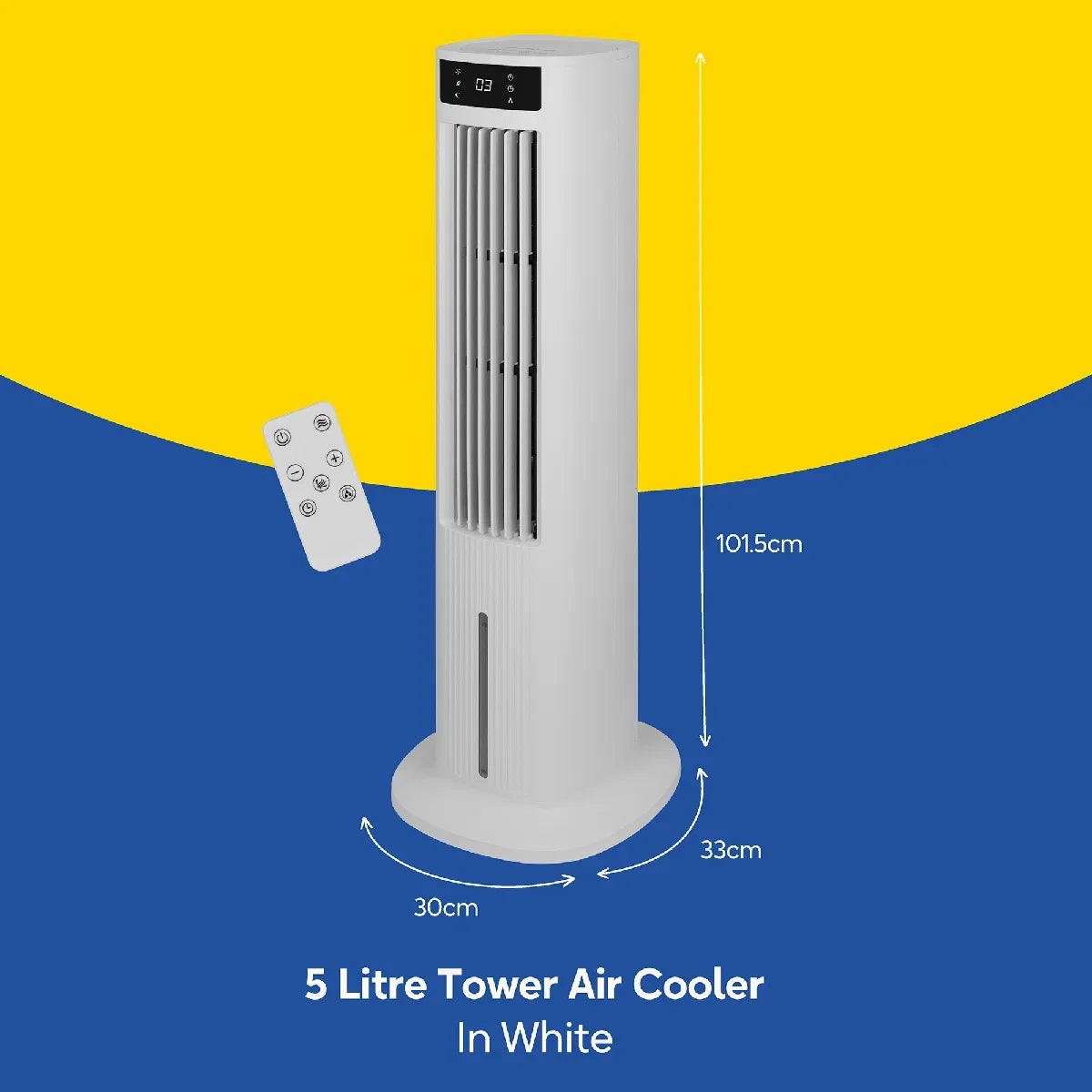 Russell Hobbs RHCLT5L Tower Air Cooler 5 Litre in White