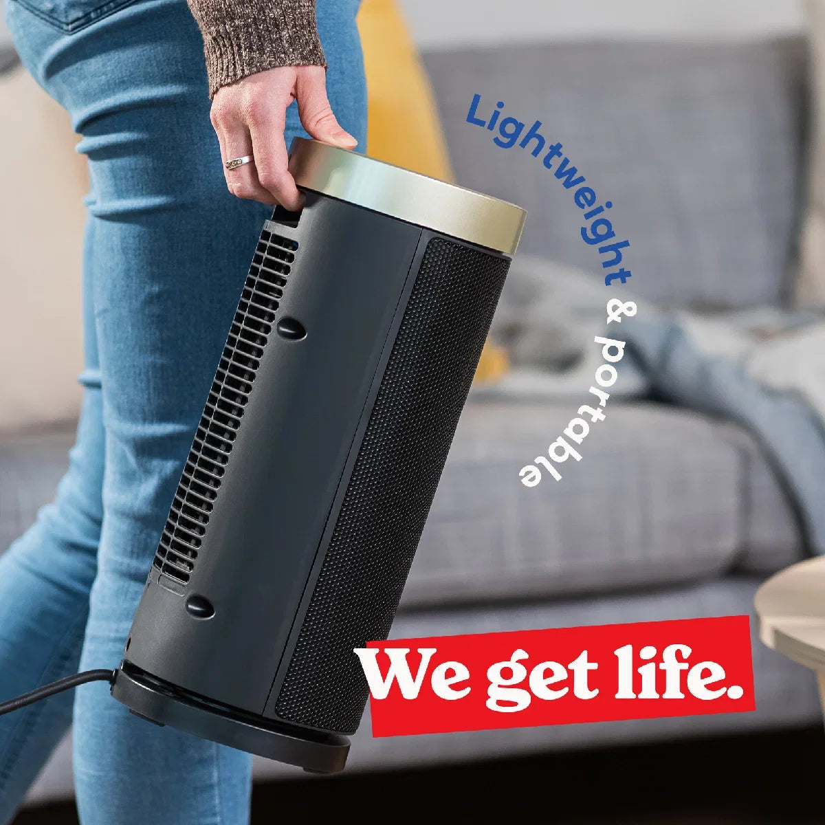 Russell Hobbs RHCTH2001G 2kW Oscillating Ceramic Heater W/Digital Display in Black and Gold