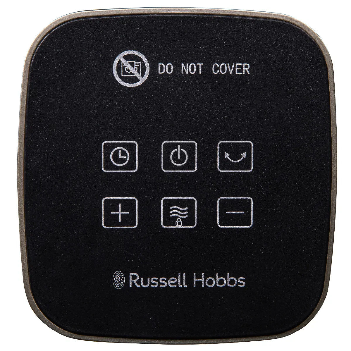 Russell Hobbs RHCTH2002G 2kW Oscillating Ceramic Heater W/Digital Display in Black and Gold, Square Design