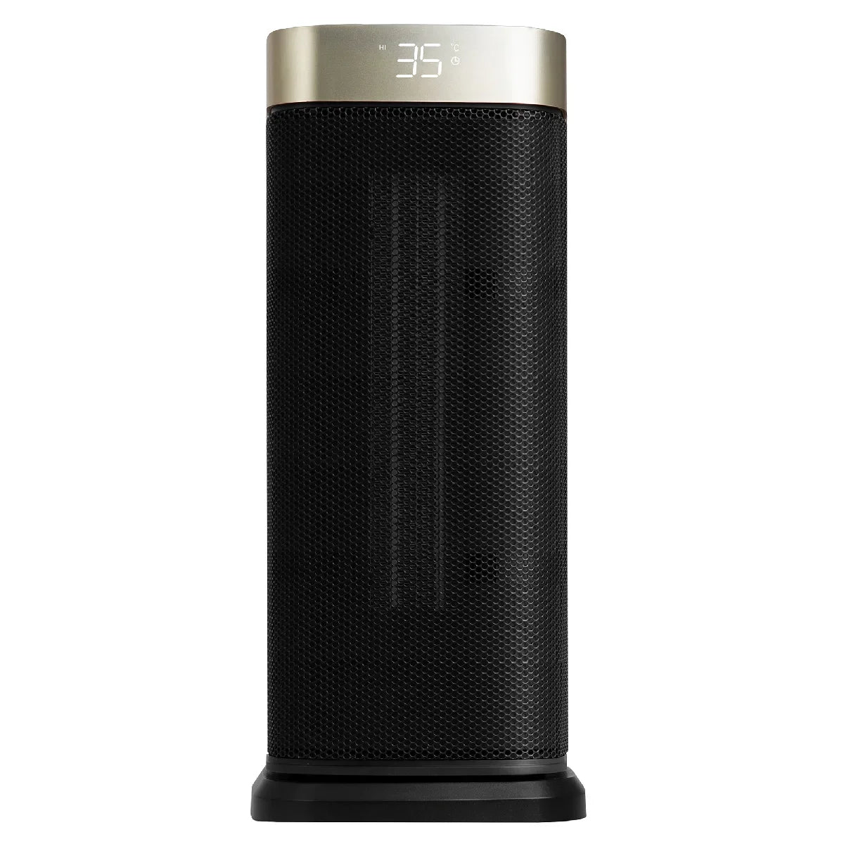 Russell Hobbs RHCTH2002G 2kW Oscillating Ceramic Heater W/Digital Display in Black and Gold, Square Design