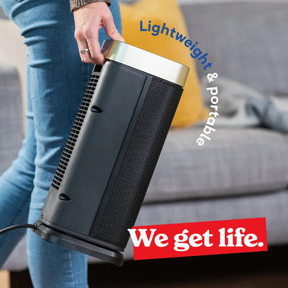 Russell Hobbs RHCTH2002G 2kW Oscillating Ceramic Heater W/Digital Display in Black and Gold, Square Design