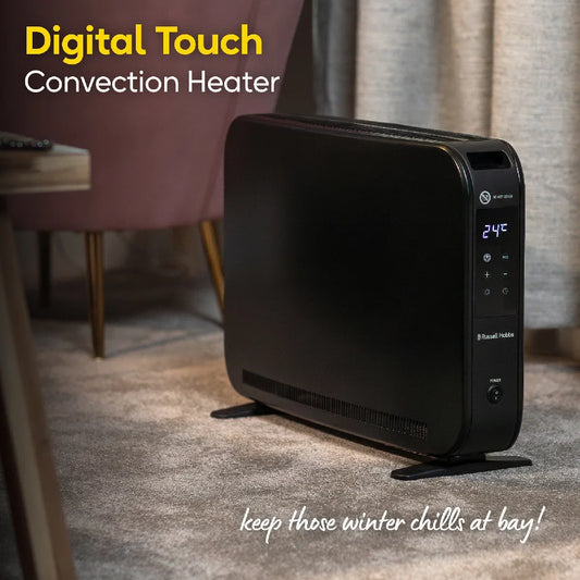 Russell Hobbs RHCVH2003B 2kW Digital Touch Panel Convection Heater W/Remote in Black