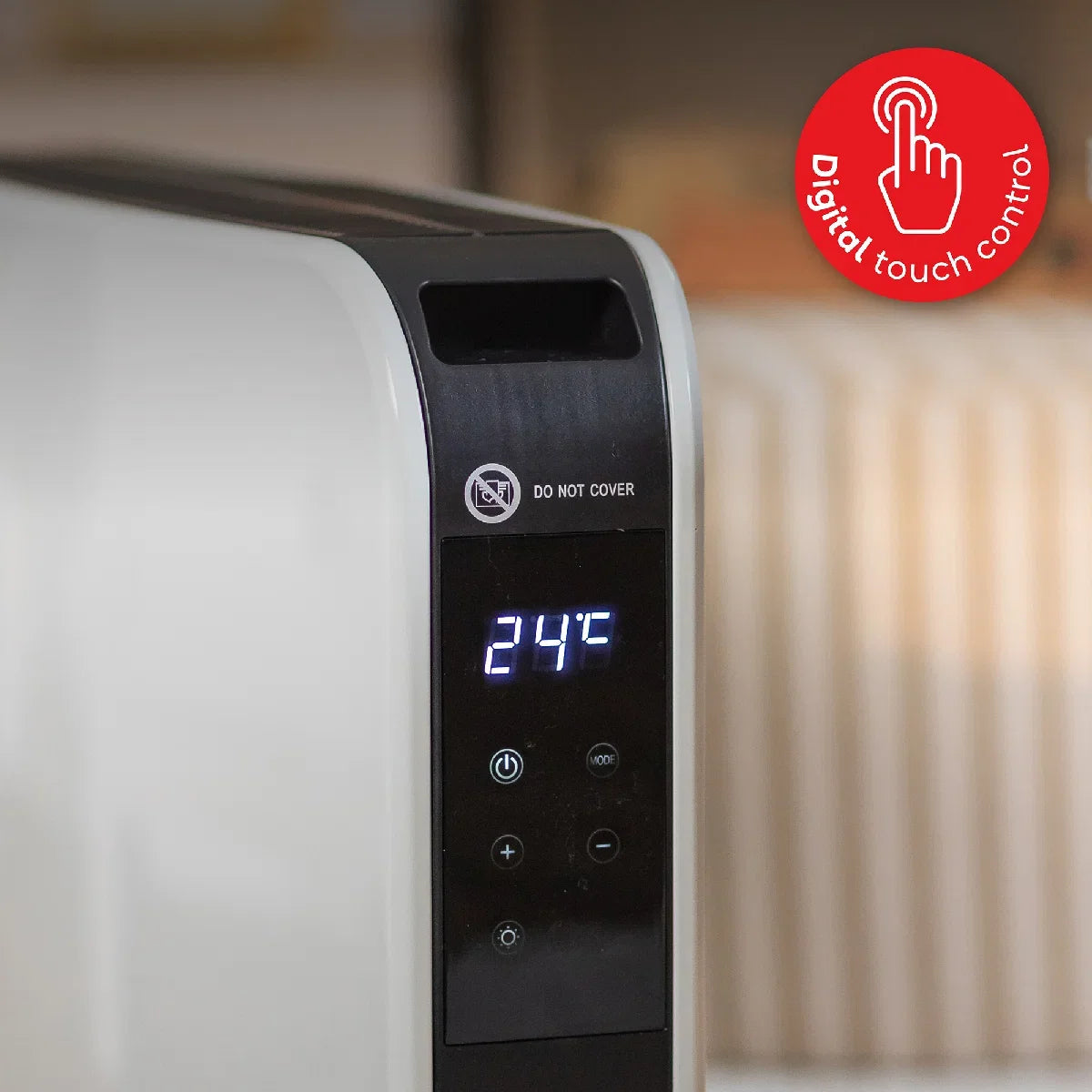Russell Hobbs RHCVH2003 2kW Digital Touch Panel Convection Heater W/Remote in White