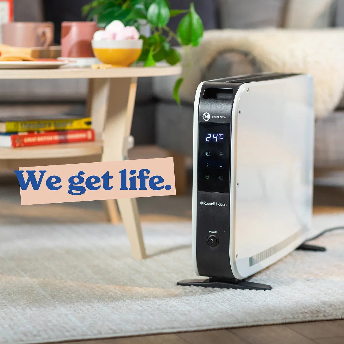 Russell Hobbs RHCVH2003 2kW Digital Touch Panel Convection Heater W/Remote in White