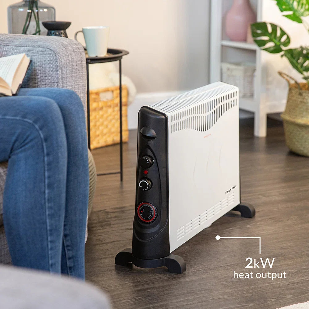 Russell Hobbs RHCVH4002-EU 2kW Convection Heater with Timer, White