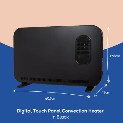 Russell Hobbs® RHCVHTF2004B, 2kW Digital Touch Panel Convection Heater with Turbo Fan and Remote in Black