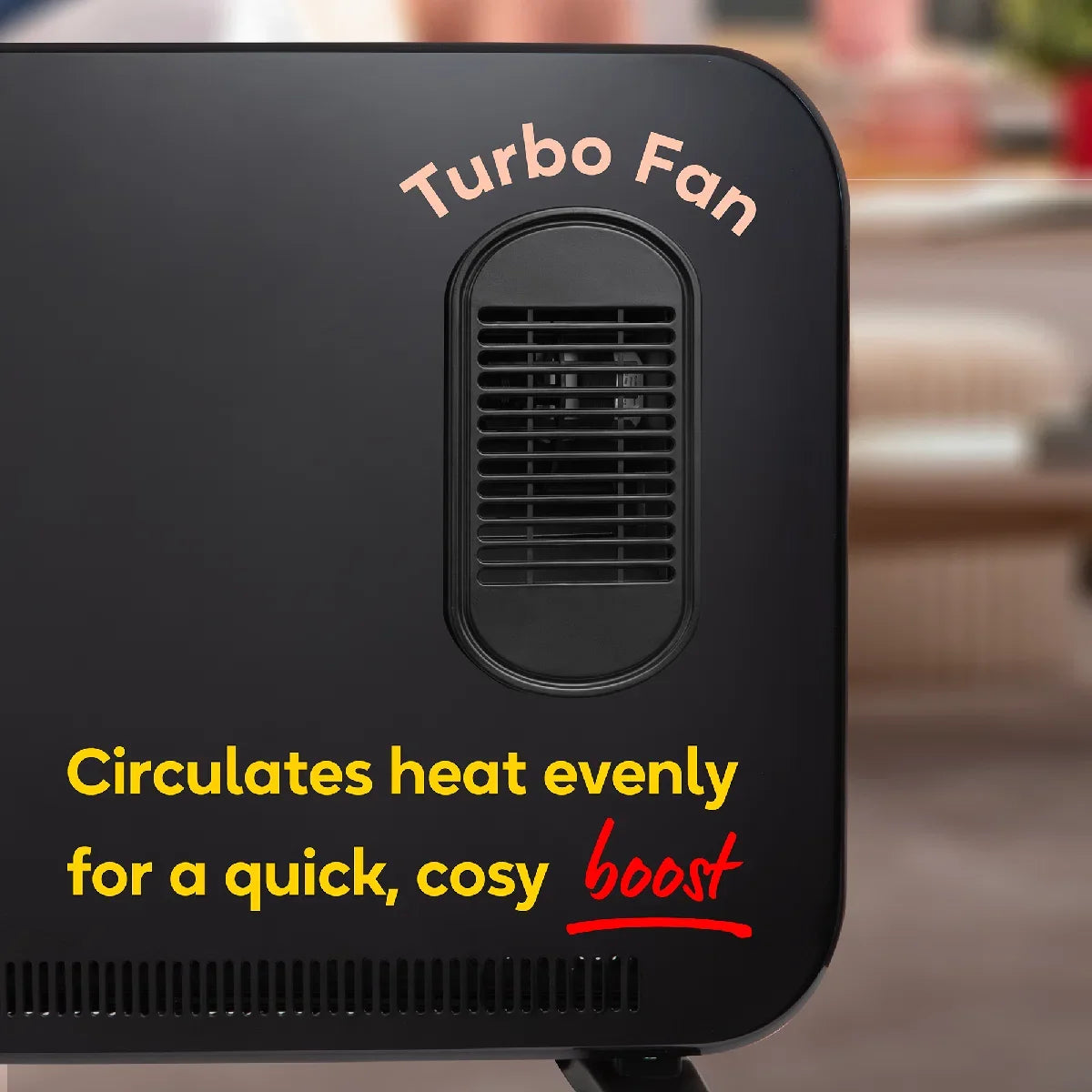 Russell Hobbs® RHCVHTF2004B, 2kW Digital Touch Panel Convection Heater with Turbo Fan and Remote in Black