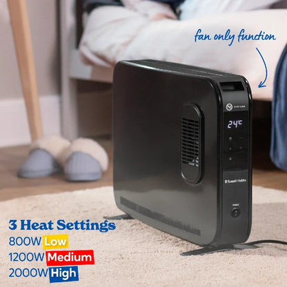 Russell Hobbs® RHCVHTF2004B, 2kW Digital Touch Panel Convection Heater with Turbo Fan and Remote in Black