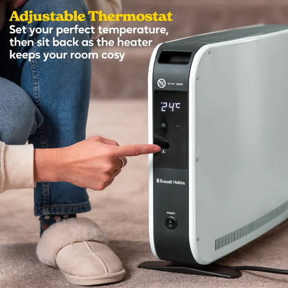 Russell Hobbs® RHCVHTF2004, 2kW Digital Touch Panel Convection Heater with Turbo Fan and Remote in White
