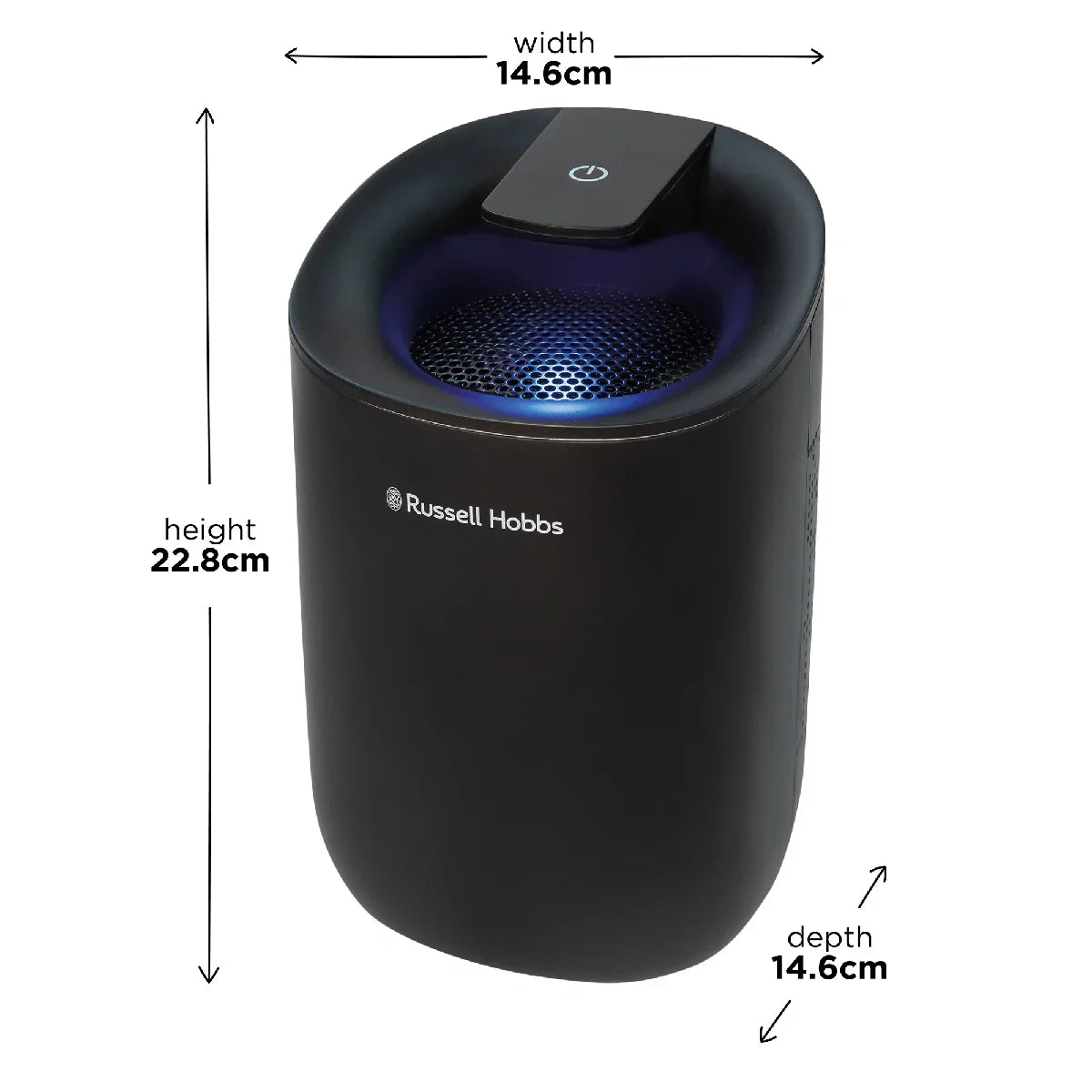 Russell Hobbs RHDH1061B Fresh Air Mini, Compact Dehumidifier, 300ml/day, Black