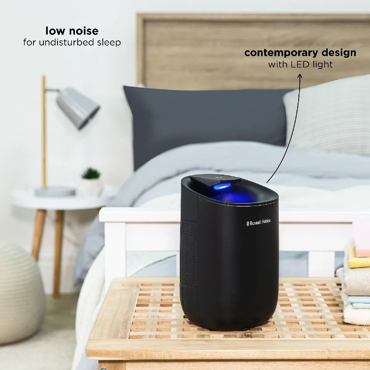 Russell Hobbs RHDH1061B Fresh Air Mini, Compact Dehumidifier, 300ml/day, Black