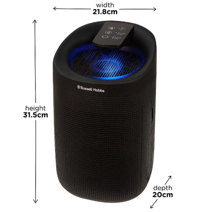 Russell Hobbs RHDH1101B Fresh Air Pro Compact Dehumidifier and Air Purifier, Ozone Free, 750ml/day, Black