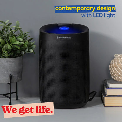 Russell Hobbs RHDH1101B Fresh Air Pro Compact Dehumidifier and Air Purifier, Ozone Free, 750ml/day, Black