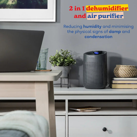 Russell Hobbs RHDH1101G Fresh Air Pro Compact Dehumidifier and Air Purifier, Ozone Free, 750ml/day, Grey