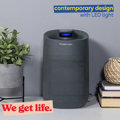 Russell Hobbs RHDH1101G Fresh Air Pro Compact Dehumidifier and Air Purifier, Ozone Free, 750ml/day, Grey