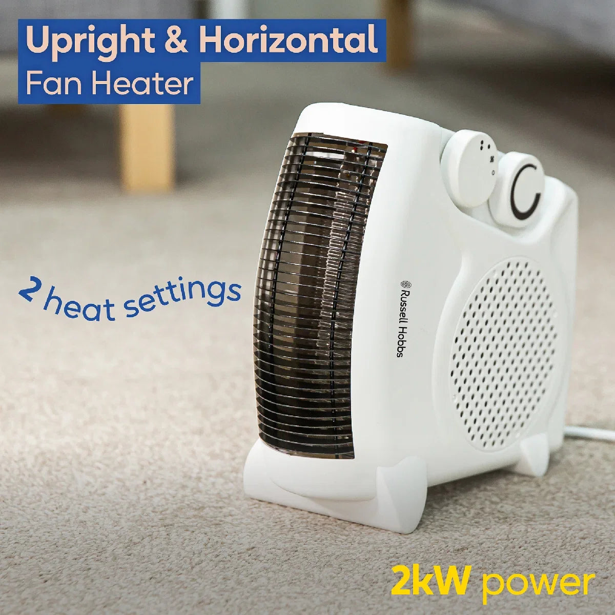 Russell Hobbs RHFH1005W Upright & Horizontal Fan Heater