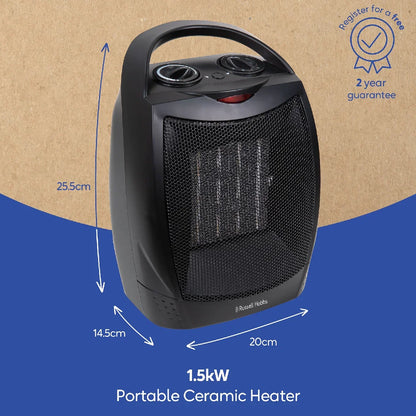 Russell Hobbs RHFH1006B 1.5kW Portable Ceramic Heater in Black
