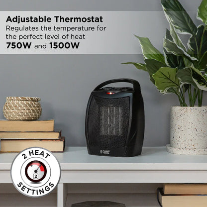 Russell Hobbs RHFH1006B 1.5kW Portable Ceramic Heater in Black