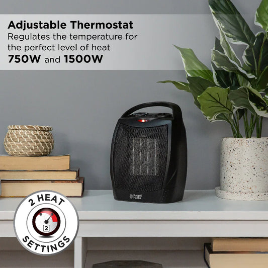 Russell Hobbs RHFH1006B 1.5kW Portable Ceramic Heater in Black