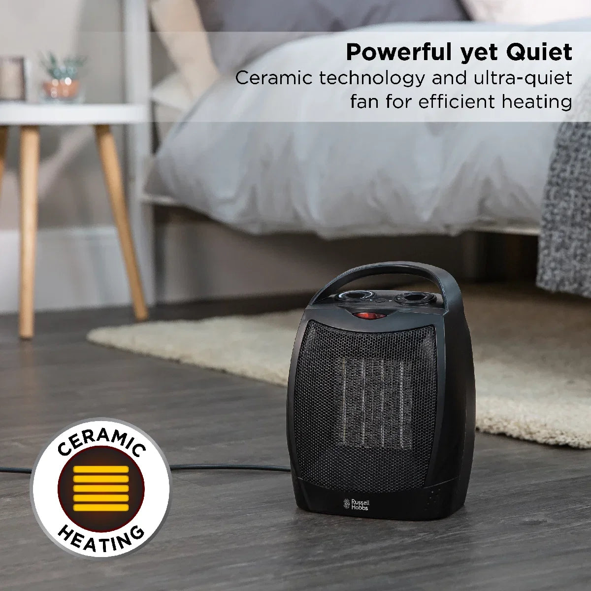 Russell Hobbs RHFH1006B 1.5kW Portable Ceramic Heater in Black