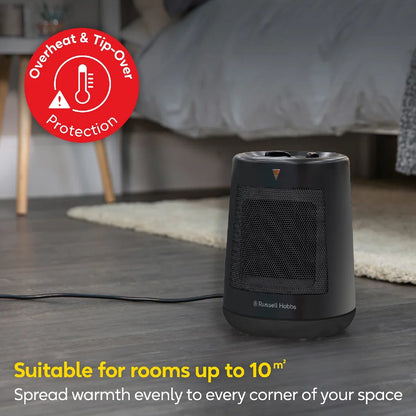 Russell Hobbs RHFH1008B 2kW Oscillating Ceramic Heater in Black