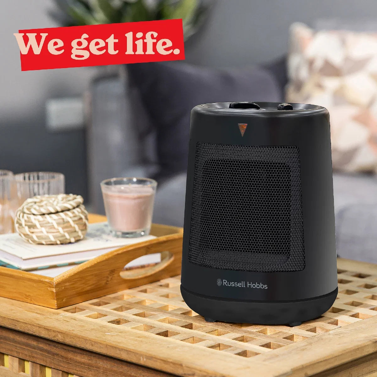 Russell Hobbs RHFH1008B 2kW Oscillating Ceramic Heater in Black