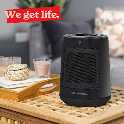 Russell Hobbs RHFH1008B 2kW Oscillating Ceramic Heater in Black