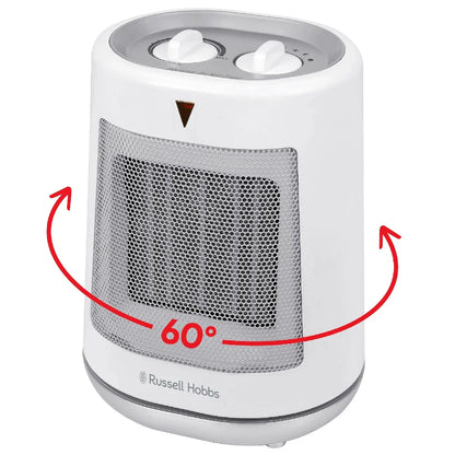 Russell Hobbs RHFH1008 2kW Oscillating Ceramic Heater in White and Grey