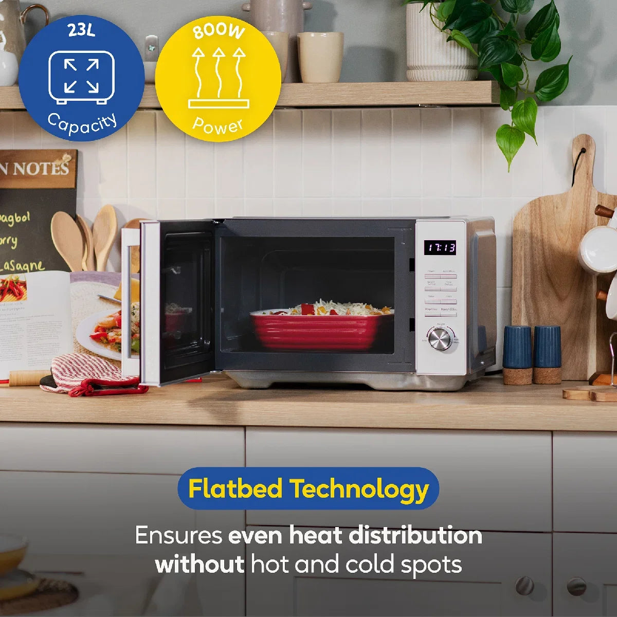 Russell Hobbs RHFM2365S, 23L Flatbed Digital Microwave in Silver