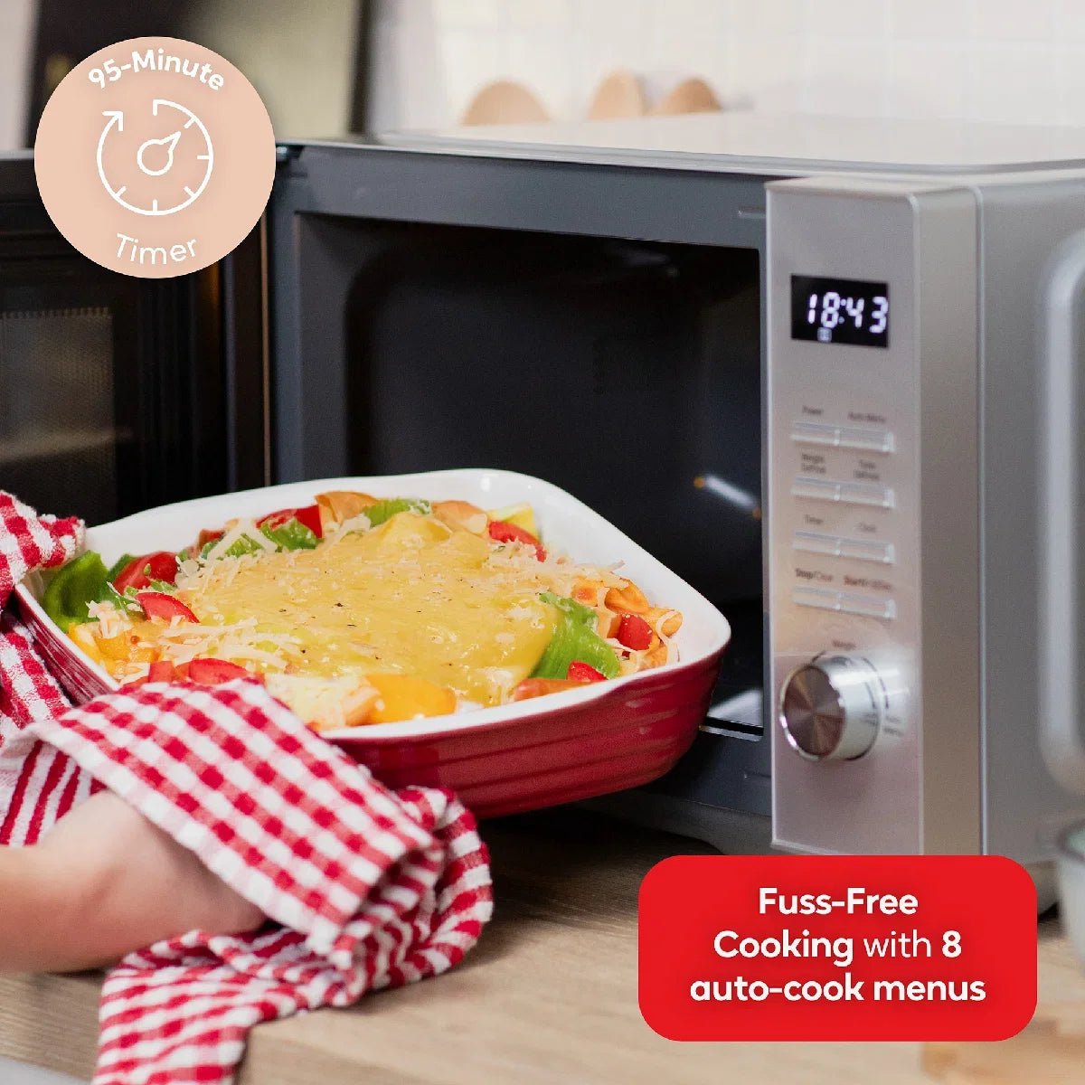 Russell Hobbs RHFM2365S, 23L Flatbed Digital Microwave in Silver