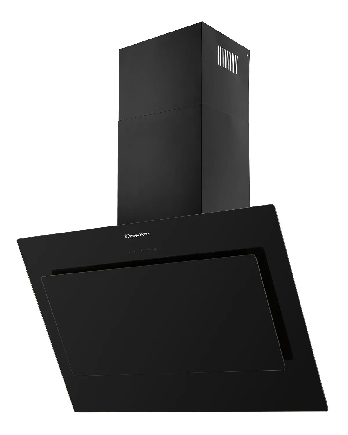 Russell Hobbs RHGCH902B-M 90cm Wide Angled Black Glass Chimney Cooker Hood