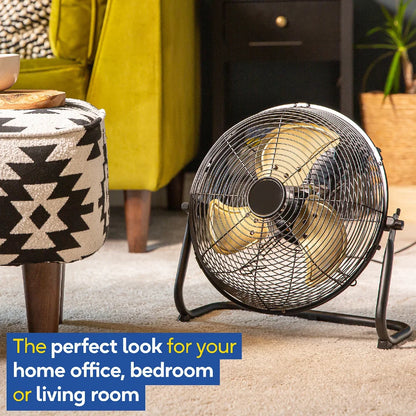 Russell Hobbs RHGF1221BG 12” High Velocity Floor Fan in Brushed Gold