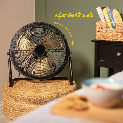 Russell Hobbs RHGF1221BG 12” High Velocity Floor Fan in Brushed Gold