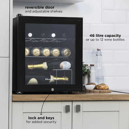 Russell Hobbs RHGWC1B-C-LCK 12 Bottle Lockable Wine Cooler in Black