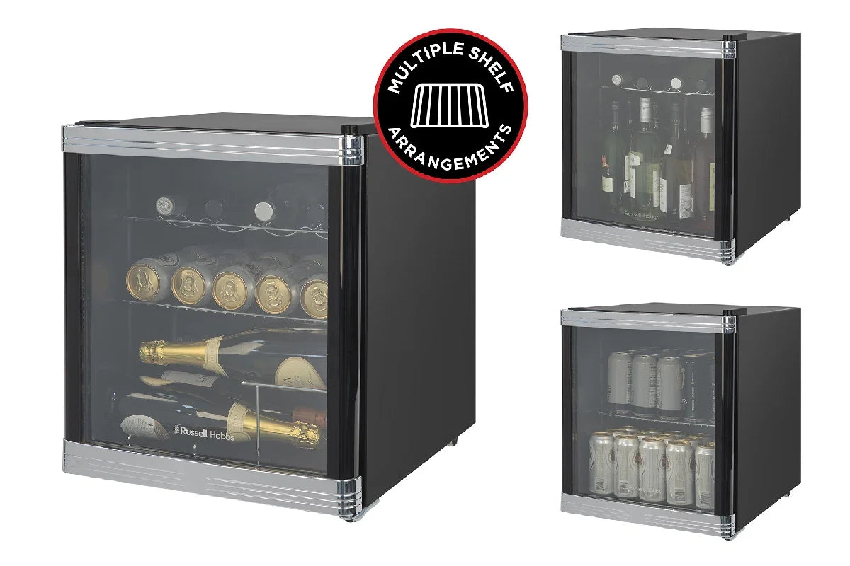 Russell Hobbs RHGWC1B-C Black Glass Door Drinks & Wine Cooler