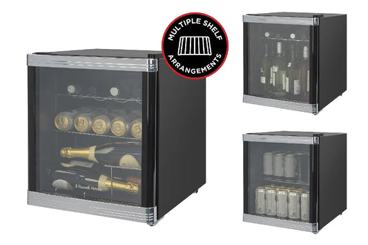 Russell Hobbs RHGWC1B-C Black Glass Door Drinks & Wine Cooler