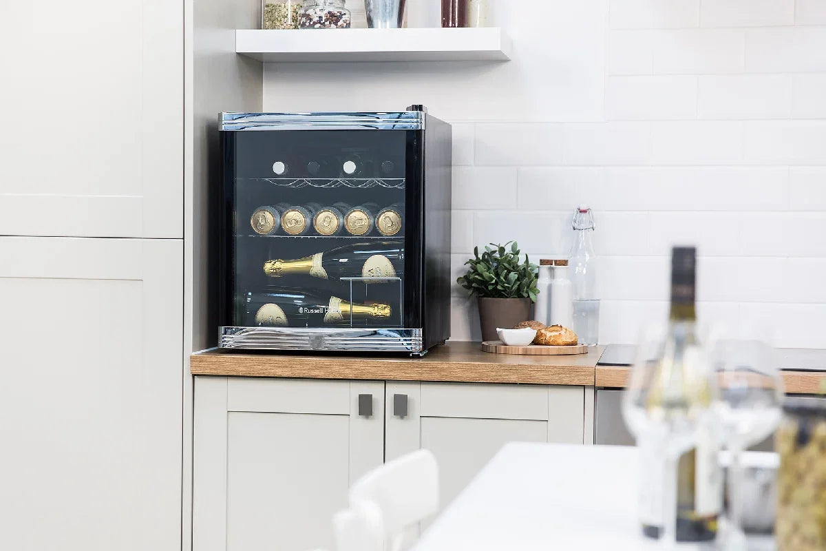 Russell Hobbs RHGWC1B-C Black Glass Door Drinks & Wine Cooler