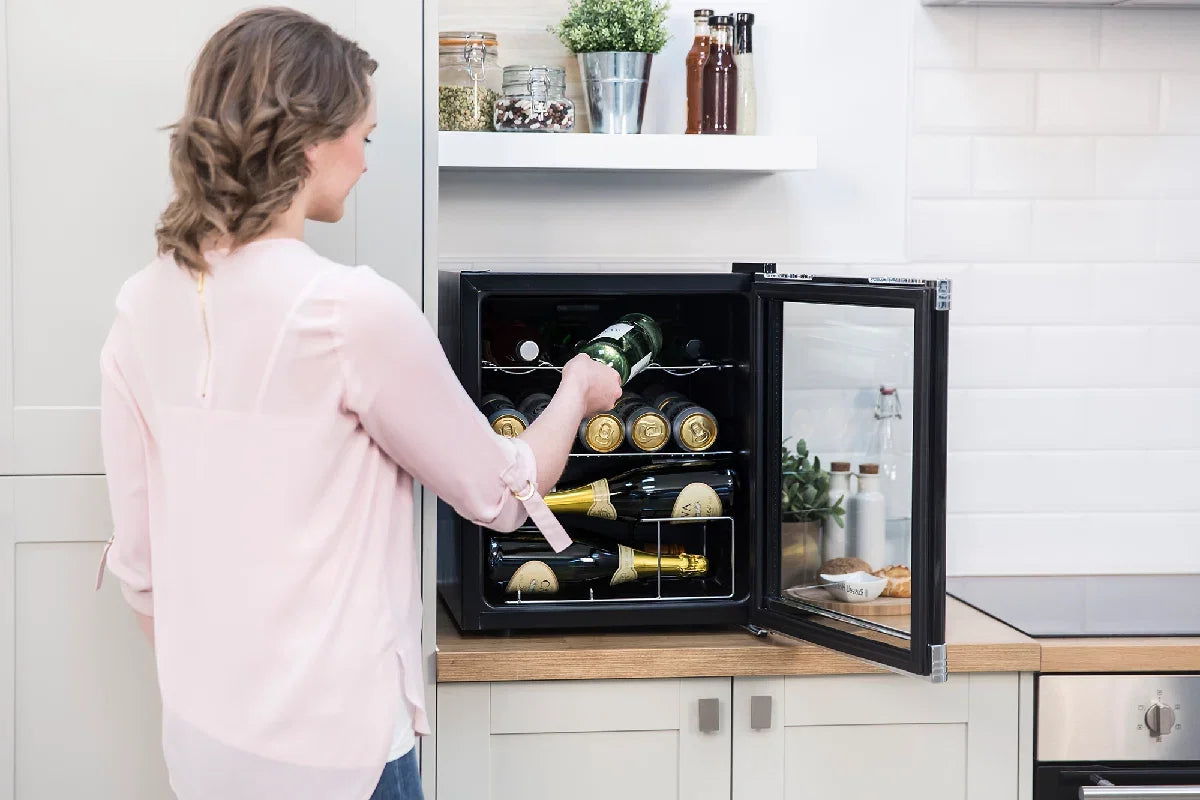 Russell Hobbs RHGWC1B-C Black Glass Door Drinks & Wine Cooler