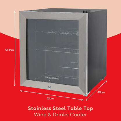 Russell Hobbs® RHGWC3SS-C-LCK 12 Bottle Lockable Wine Cooler in Stainless Steel