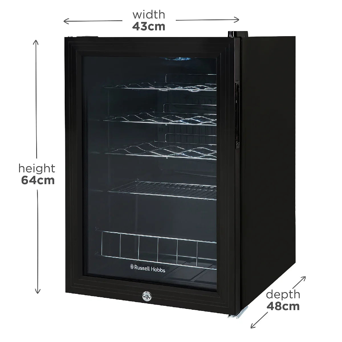 Russell Hobbs RHGWC4B-LCK 20 Bottle Lockable Wine Cooler in Black