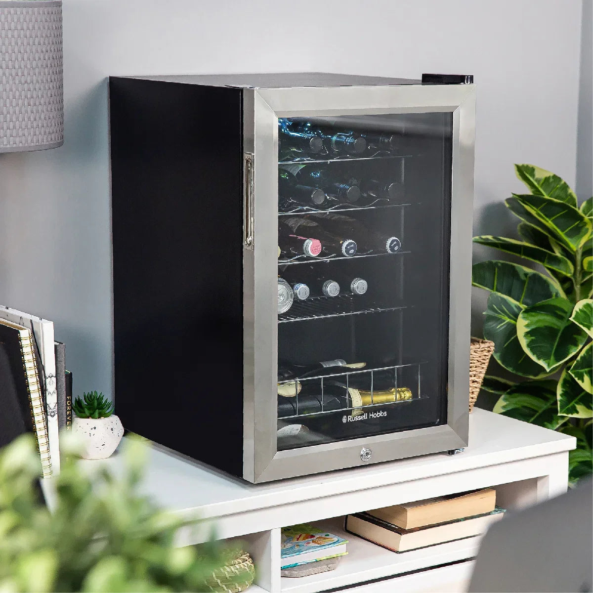 Russell Hobbs® RHGWC4SS-LCK 20 Bottle Lockable Wine Cooler in Stainless Steel