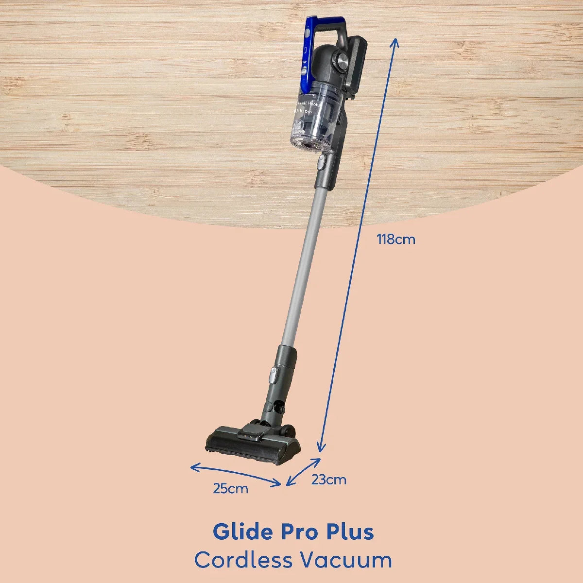 Russell Hobbs® RHHS4101, Glide Pro Plus Cordless Stick Vacuum in Grey & Blue