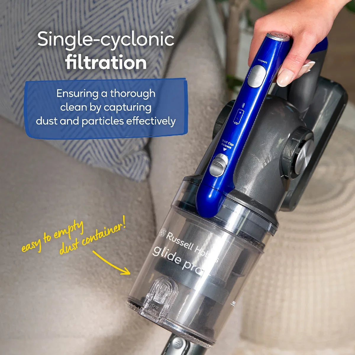 Russell Hobbs® RHHS4101, Glide Pro Plus Cordless Stick Vacuum in Grey & Blue